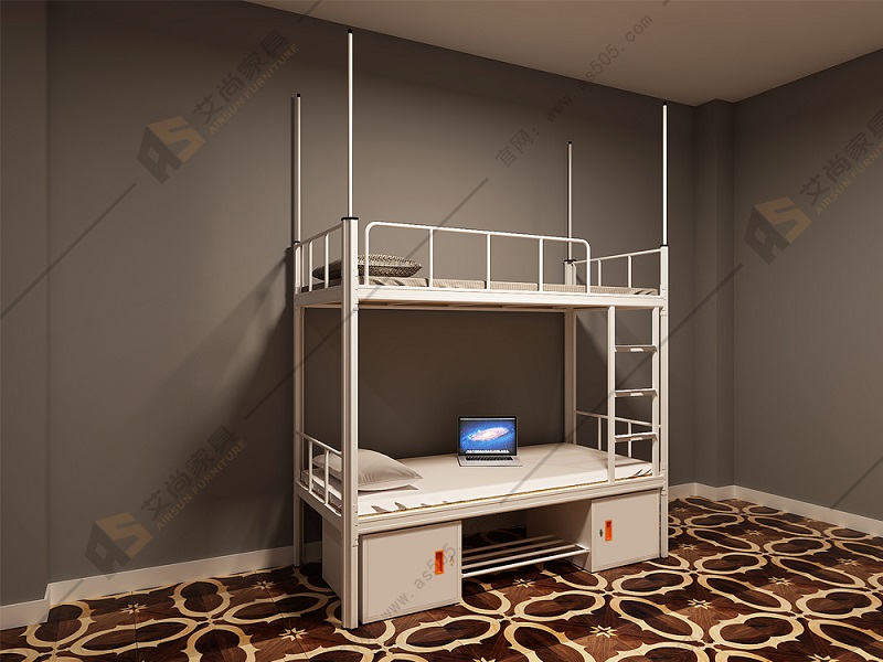 艾尚家具所有帶柜雙層鐵架床都是質(zhì)保十年的，十年之內(nèi)有任何問(wèn)題，我們可以免費(fèi)維修退換，直到您滿意為止。而且艾尚的帶柜雙層鐵架床一張普通的兩人位凈重就46公斤，可稱(chēng)重400kg以上，好質(zhì)量才敢說(shuō)這樣的大話，如存在疑慮可以到我們廠家直接來(lái)考察。